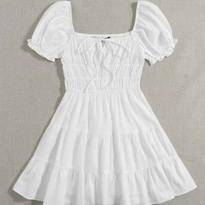 White ruched dress